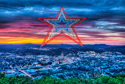 Roanoke Sunset Collage Five By Terry Aldhizer