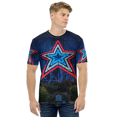 Starry Night Roanoke Star Men's All Over Print Crew Neck T-Shirt