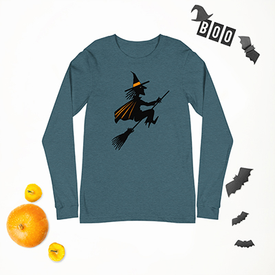 Long Sleeve Flying Witch T-Shirt