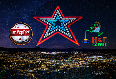 Roanoke Night Stars Collage By Terry Aldhizer