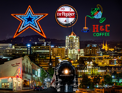 Roanoke Night Collage Four By Terry Aldhizer